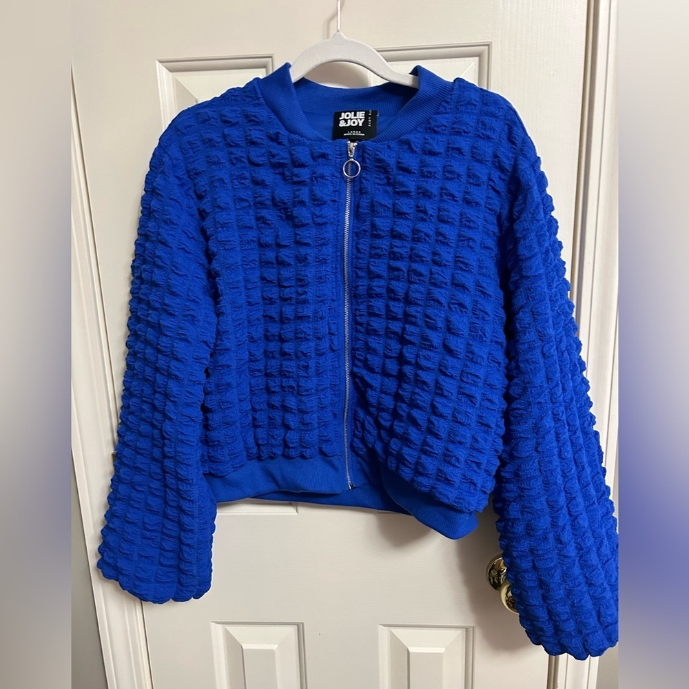 4/$25 Jolie & Joy By FCT Blue Quilted Puffer Lightweight‎ Jacket Size Large NEW